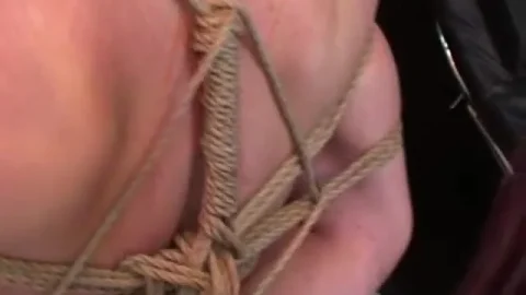 Redhead in leather gets flogged while two couples roleplay office and